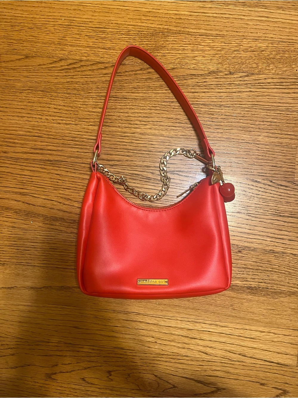 Madden Girl Red Mini Shoulder Bag with Gold Chain